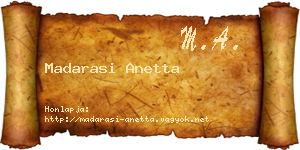 Madarasi Anetta névjegykártya